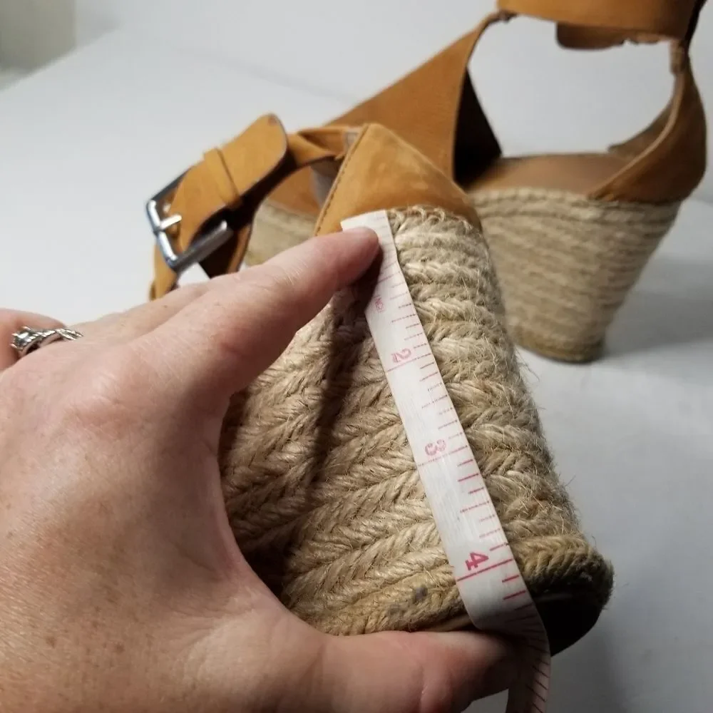 Marc Fisher wedge platform sandal fall color camel color - Picture 4 of 7